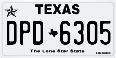 TX license plate DPD6305