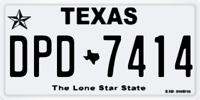 TX license plate DPD7414