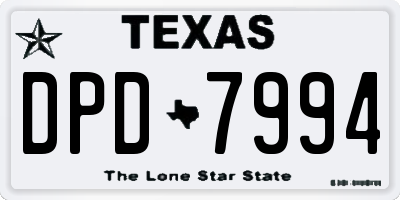 TX license plate DPD7994