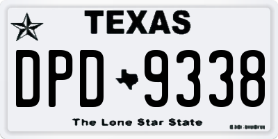 TX license plate DPD9338