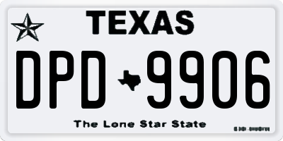 TX license plate DPD9906