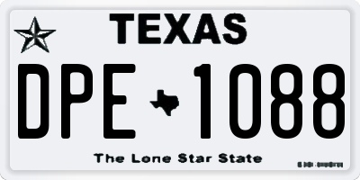 TX license plate DPE1088
