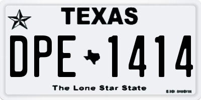 TX license plate DPE1414