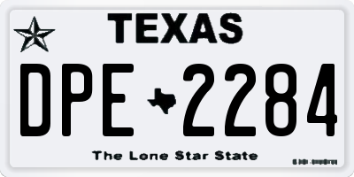 TX license plate DPE2284
