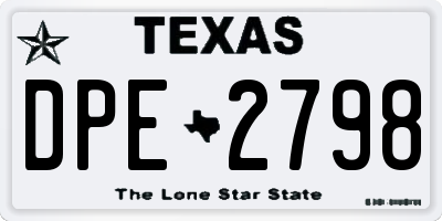 TX license plate DPE2798