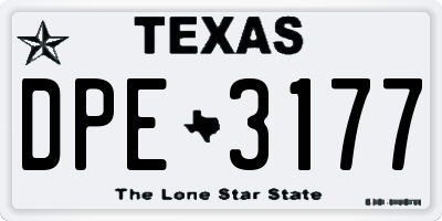 TX license plate DPE3177