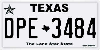 TX license plate DPE3484
