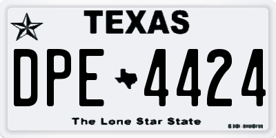 TX license plate DPE4424