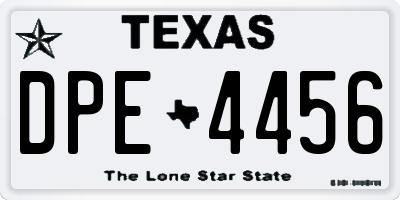 TX license plate DPE4456