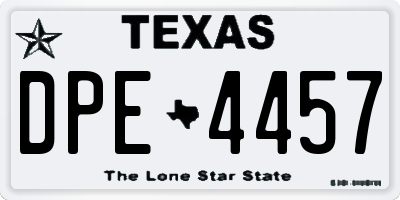 TX license plate DPE4457
