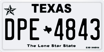 TX license plate DPE4843
