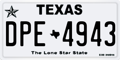 TX license plate DPE4943