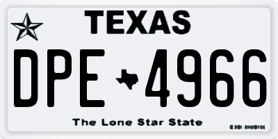 TX license plate DPE4966