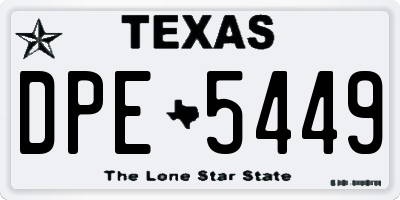 TX license plate DPE5449
