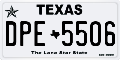 TX license plate DPE5506