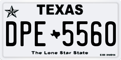 TX license plate DPE5560