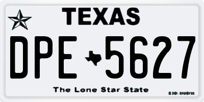 TX license plate DPE5627