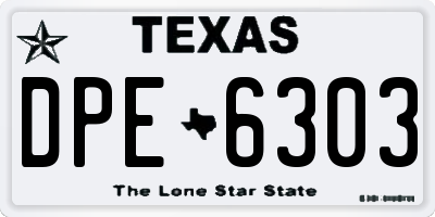 TX license plate DPE6303