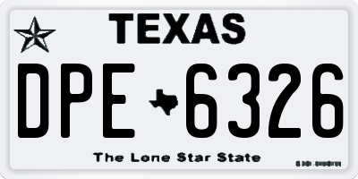 TX license plate DPE6326
