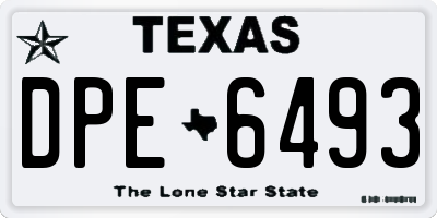 TX license plate DPE6493
