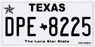 TX license plate DPE8225