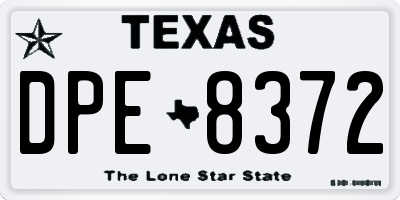 TX license plate DPE8372