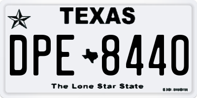 TX license plate DPE8440
