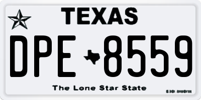 TX license plate DPE8559