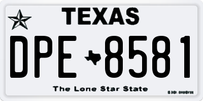 TX license plate DPE8581