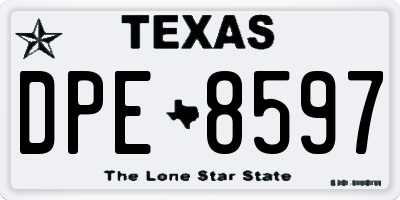 TX license plate DPE8597