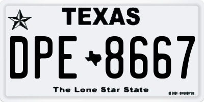 TX license plate DPE8667