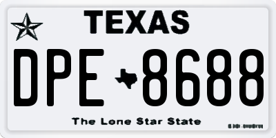 TX license plate DPE8688