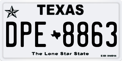 TX license plate DPE8863