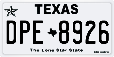 TX license plate DPE8926