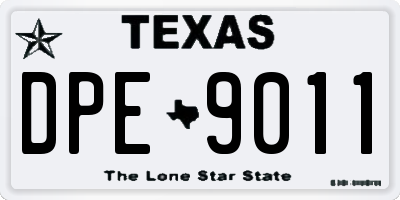 TX license plate DPE9011