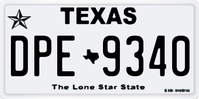 TX license plate DPE9340