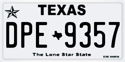TX license plate DPE9357