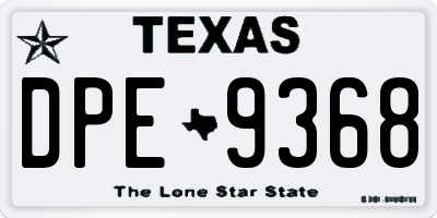 TX license plate DPE9368