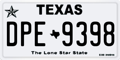 TX license plate DPE9398