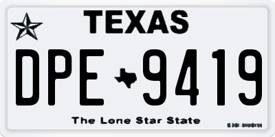 TX license plate DPE9419