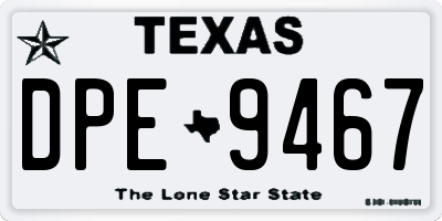 TX license plate DPE9467