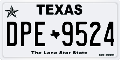TX license plate DPE9524