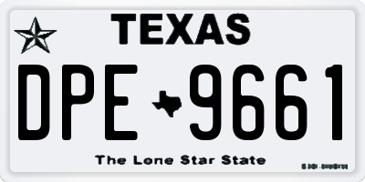 TX license plate DPE9661