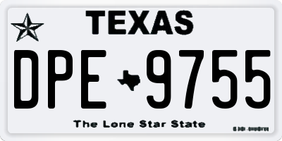 TX license plate DPE9755