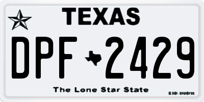 TX license plate DPF2429