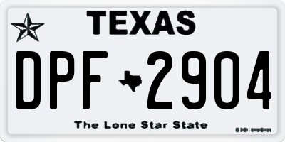 TX license plate DPF2904