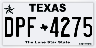 TX license plate DPF4275