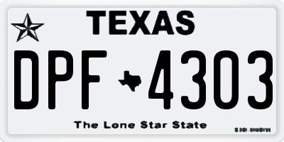 TX license plate DPF4303