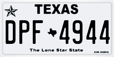 TX license plate DPF4944