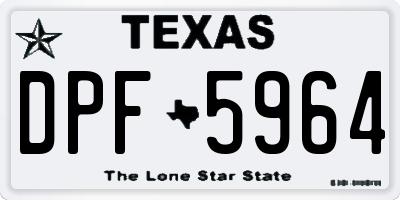 TX license plate DPF5964